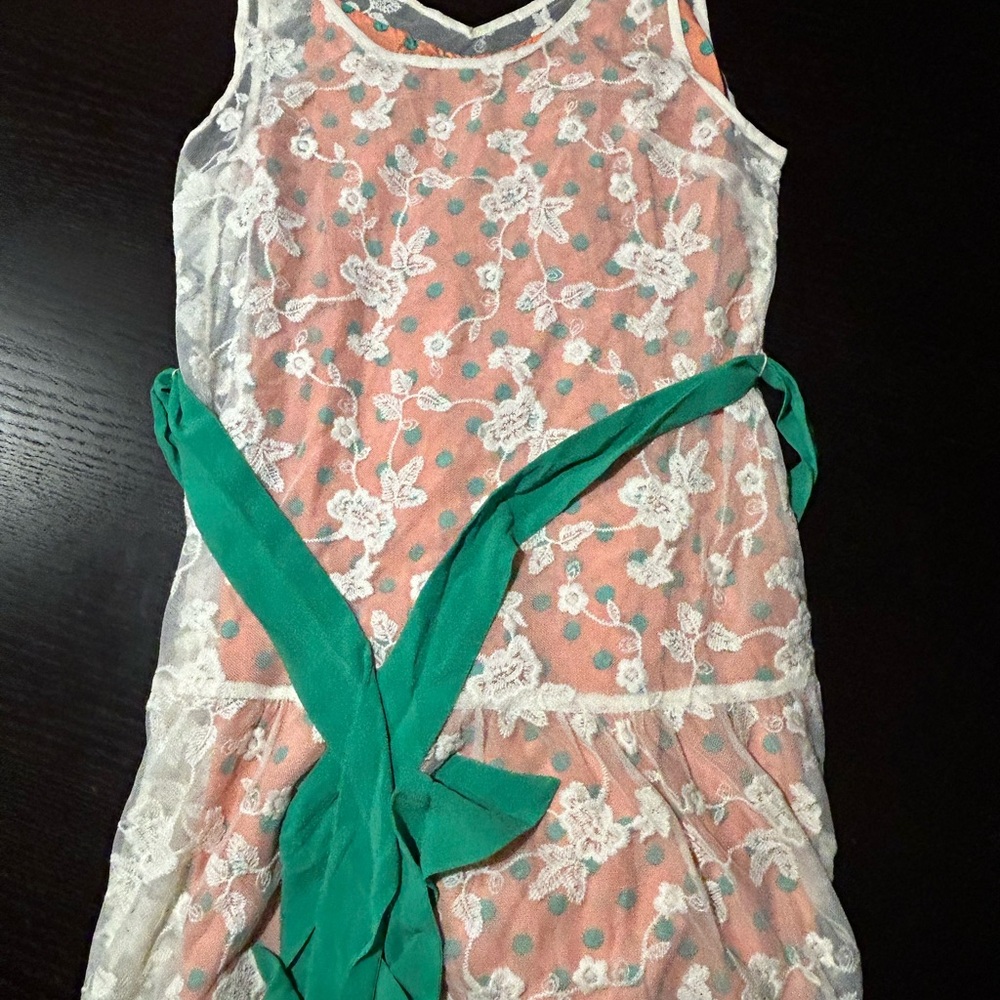 Flying Tomato Coral and Teal Lace Mini Dress